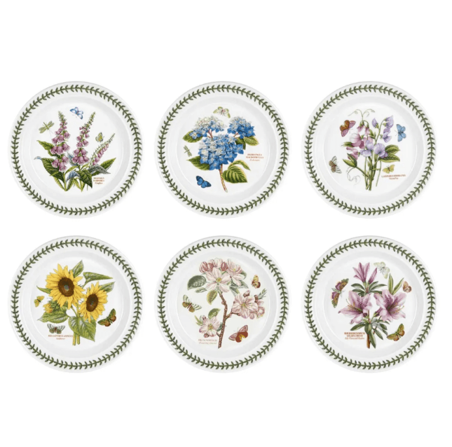 Botanic Garden Set of 6 Dinner Plates from Portmeirion