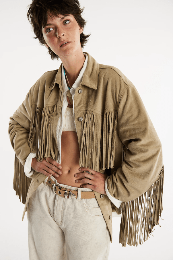 We The Free Fringe Out Vegan Suede Jacket from Free People