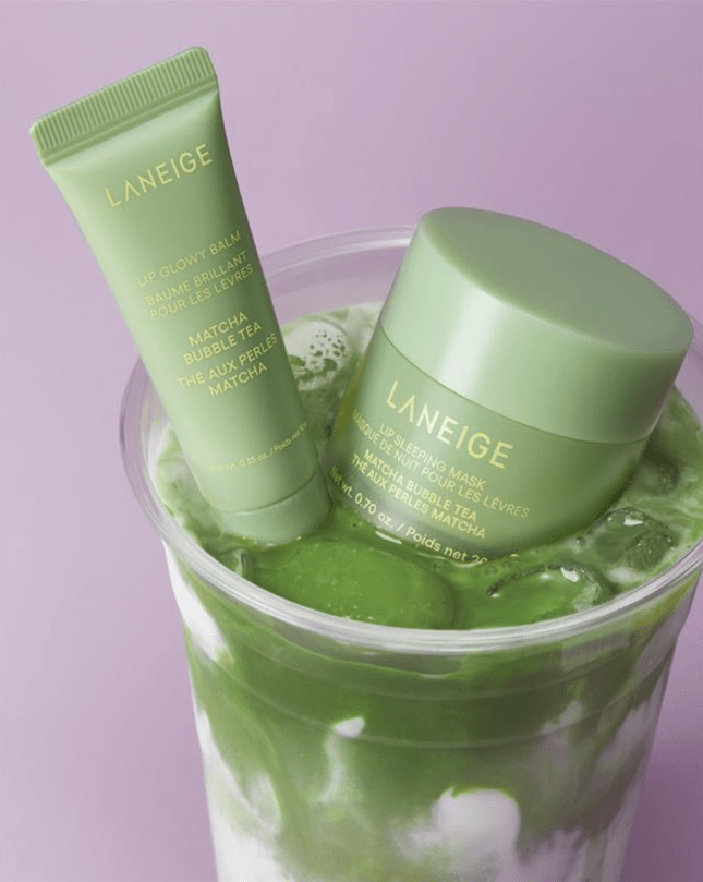 LANEIGE Lip Glowy Balm and Sleep Mask in Matcha Bubble Tea