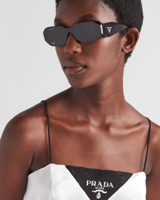 Model wears Prada Symbole Sunglasses