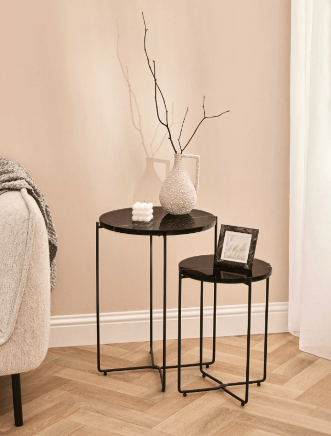 2 Tier Marble and Metal Side Table Set from Primark