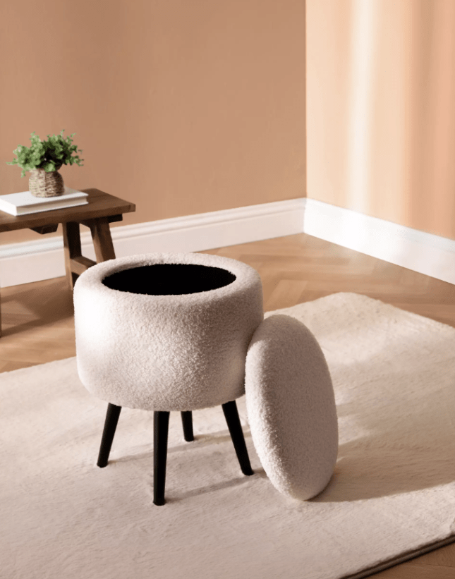 Bouclé Storage Stool from Primark