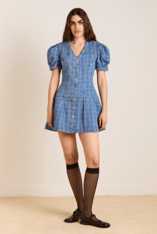 Mallory Midi Dress - Cloudy Check from Damson Madder