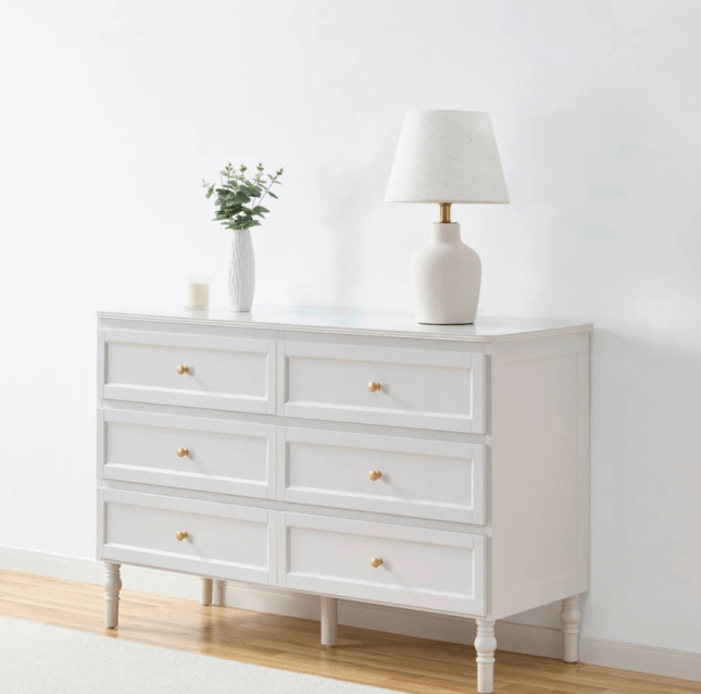 Ruby 6 Drawer Chest in Stone Grey from Dusk