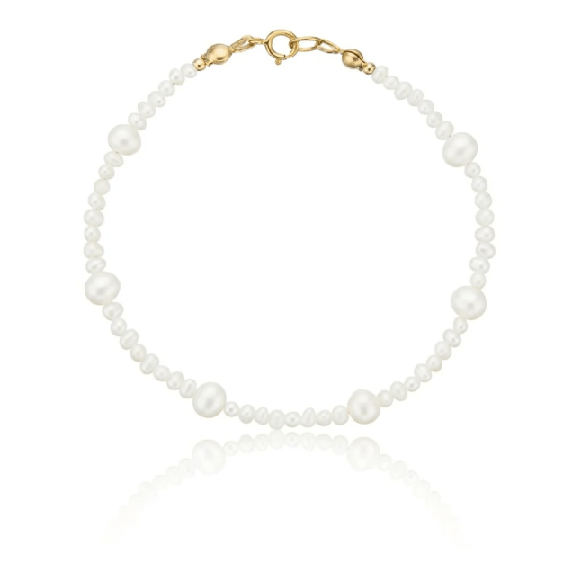 Gold Multi Pearl Bracelet from Lily & Roo