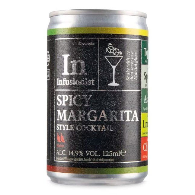 Infusionist Spicy Margarita cocktail tin on a white background
