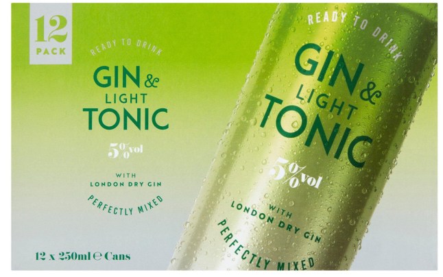 Ready to Drink Sainsbury’s Gin and Light Tonic