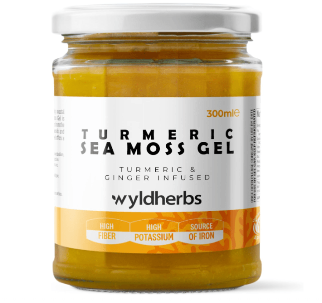Wyld Herbs All-Natural Turmeric & Ginger Infused Sea Moss Gel from Amazon