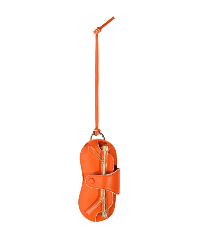 Bright orange leather Sunglasses Case