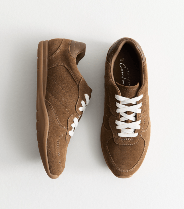 Brown suede New Look trainers