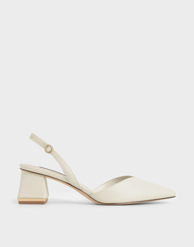 White block heeled shoes from Charles & Keith