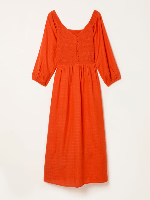 Orange cut out of Fat Face Adele Midi Dress