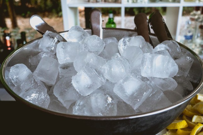 Close-Up Of Ice Cubes In Bowl