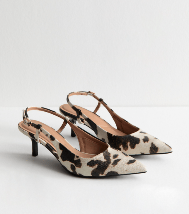 Cow printed New Look Slingback Pumps