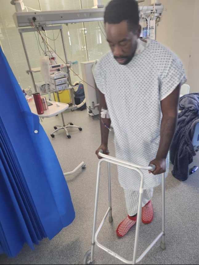 Matthew Allick, in hospital. A dad who "died for ten minutes" after suffering a huge heart attack has said it felt like a "peaceful" sleep. Matthew Allick, 42, started feeling unwell at the end of August 2023 - struggling with shortness of breath and swollen feet. The dad-of-two from Romford, East London,was generally fit and healthy, and so assumed his symptoms were just his body adjusting to a new night shift pattern he was working. But when Matthew struggled to climb a single step at his workplace, a colleague called an ambulance. Photo released 10/08/2025