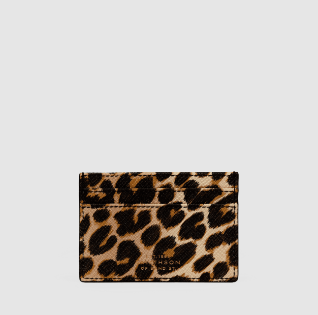 Leopard printed Smythson wallet