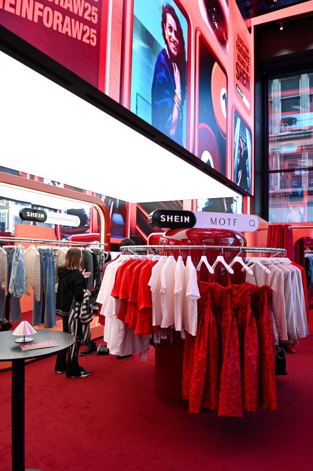 Inside the SHEIN popup in L,ondon