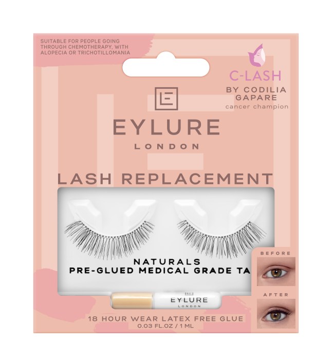 Fake eyelashes in a pink packet