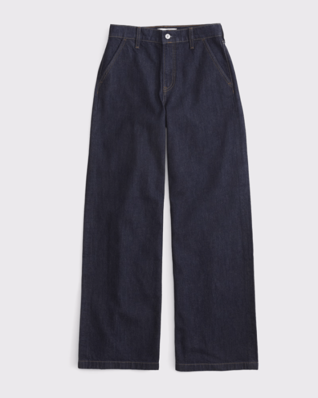 Flat shot of Abercrombie & Fitch High Rise Wide Leg Trouser Jean