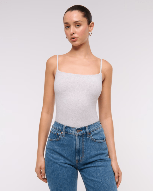 Female wears Abercrombie Bra-Free 90s Cami