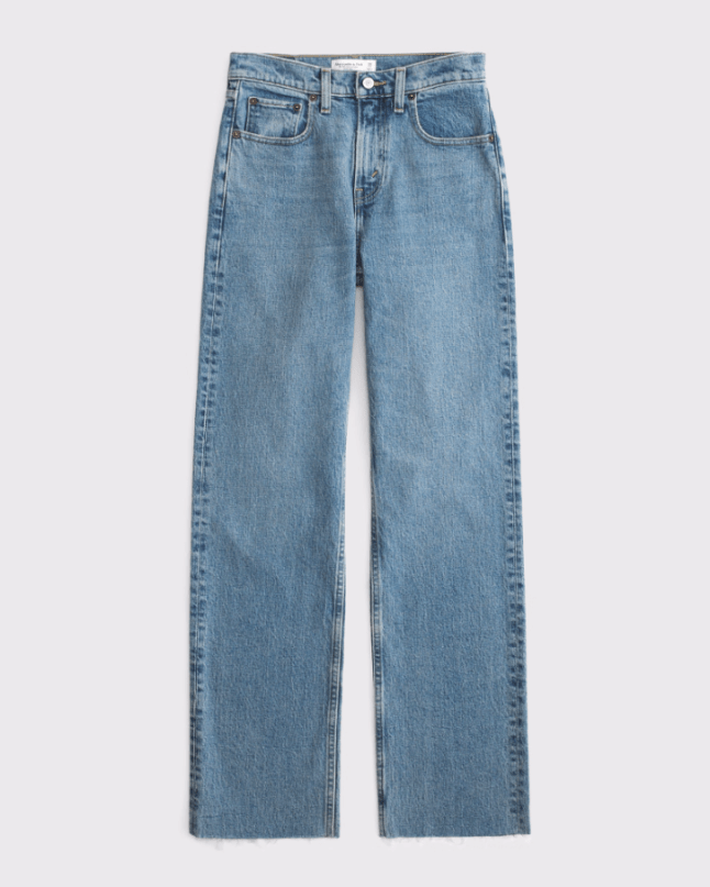 Flat lay of Abercrombie & Fitch Abercrombie & Fitch High Rise 90s Relaxed Jean