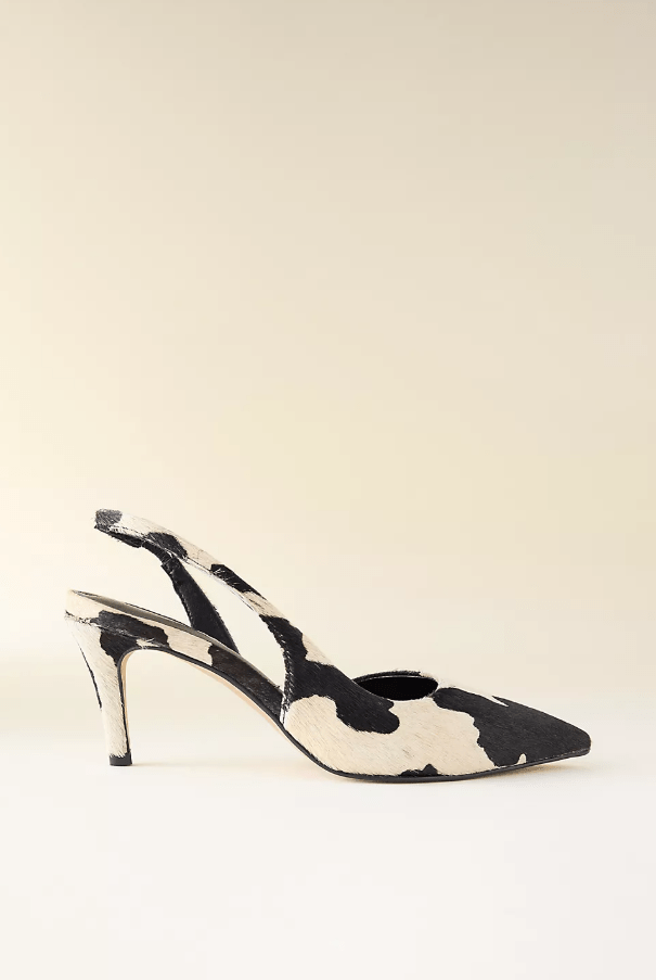 Cow print heels