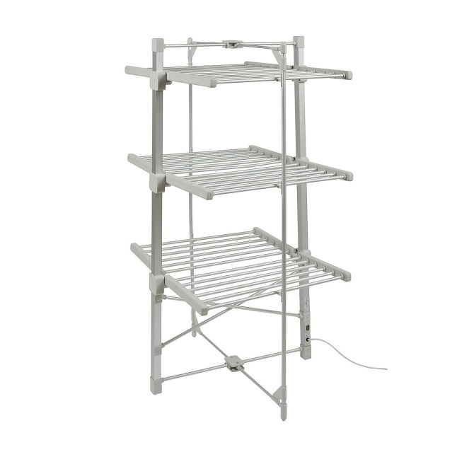 Lifestyle image of metal Dunelm 3 Tier Heated Airer
