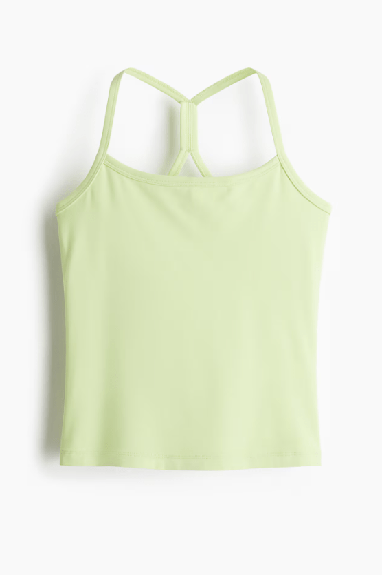 Pale green Integral Bra Sports Strappy Top from H&M