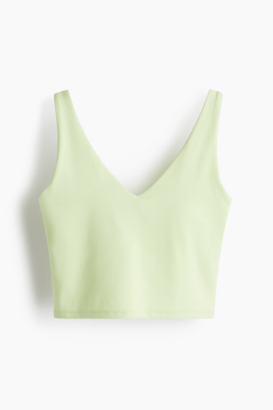 Pale yellow Medium Support Yoga Bra with SoftMove™ Lycra®