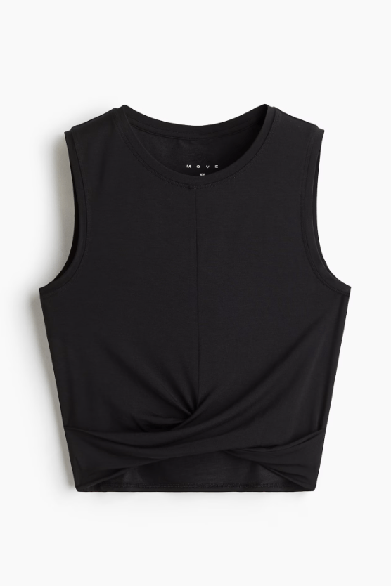 Black Twist Detail Pilates Top from H&M
