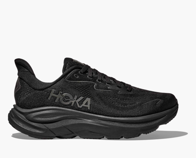 Black HOKA Clifton 10 Running Trainers