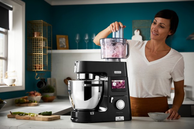 Female with Kenwood kitchen mixer