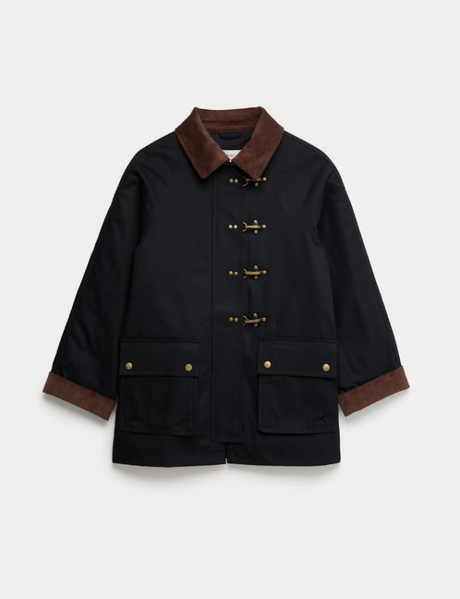 Darkly coloured M&S Pure Cotton Lightweight Buckle Country Jacket
