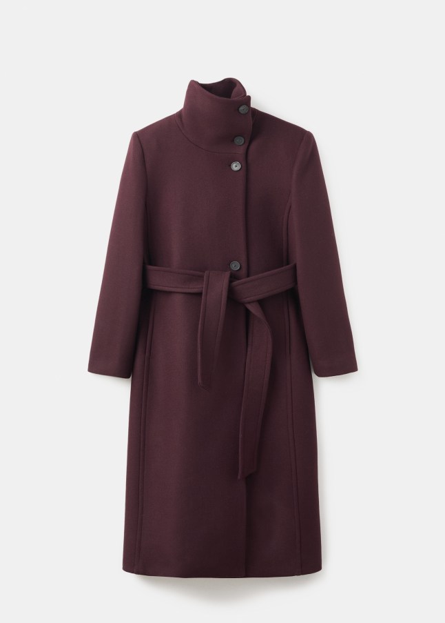Flat shot of Mango Manteco Wool Coat with Belt