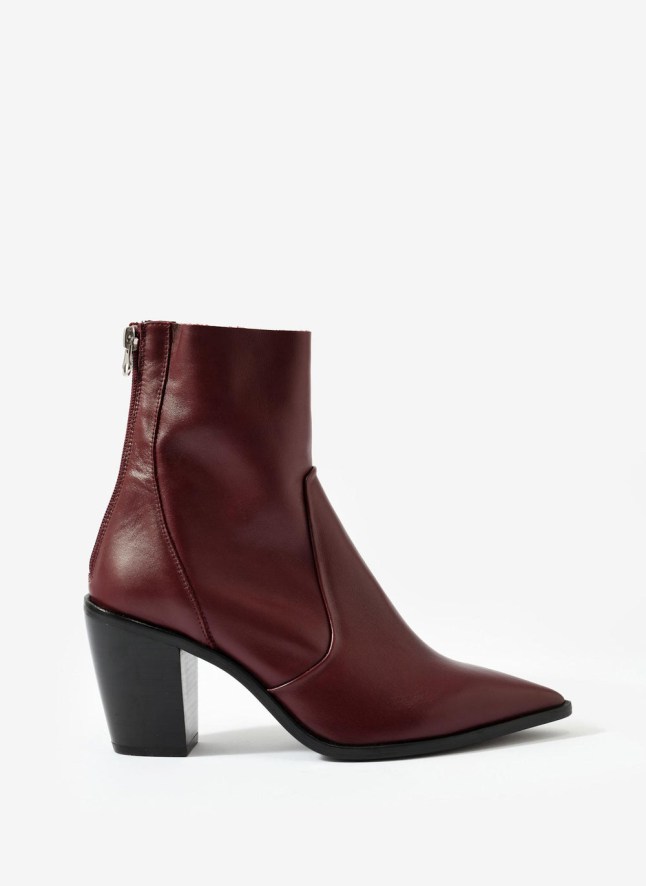 Side flat image of Mint Velvet Amy Pointed Leather Ankle Boots