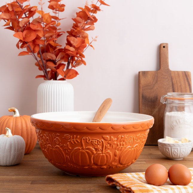 Orange pumpkin mixing bowl