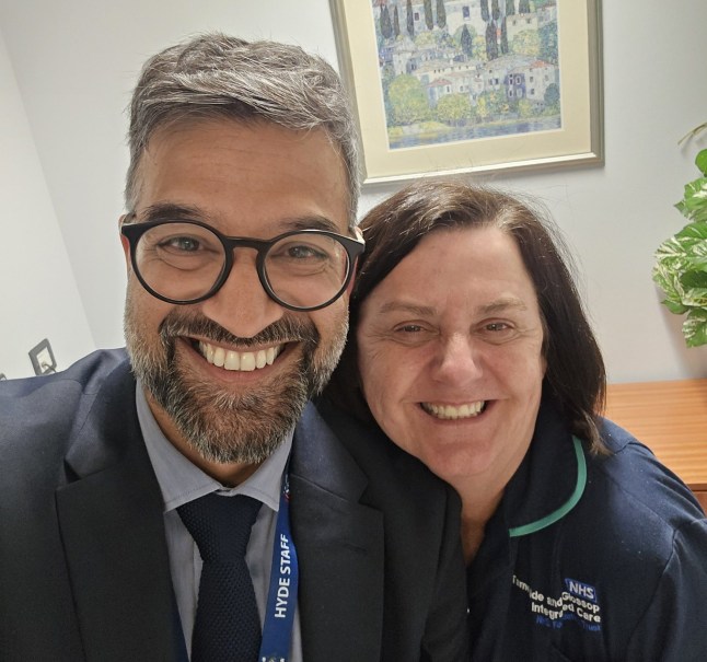 Umesh Patel and his kidney specialist nurse