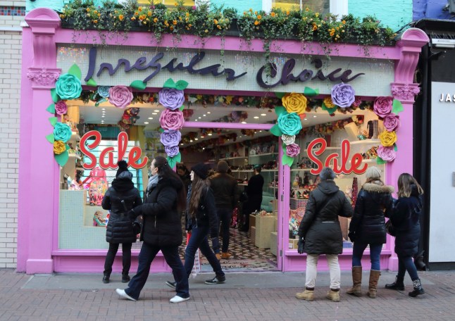 LONDON, UNITED KINGDOM - 2019/01/20: Irregular Choice brand logo seen in Carnaby Street in London, UK. (Photo by Keith Mayhew/SOPA Images/LightRocket via Getty Images)