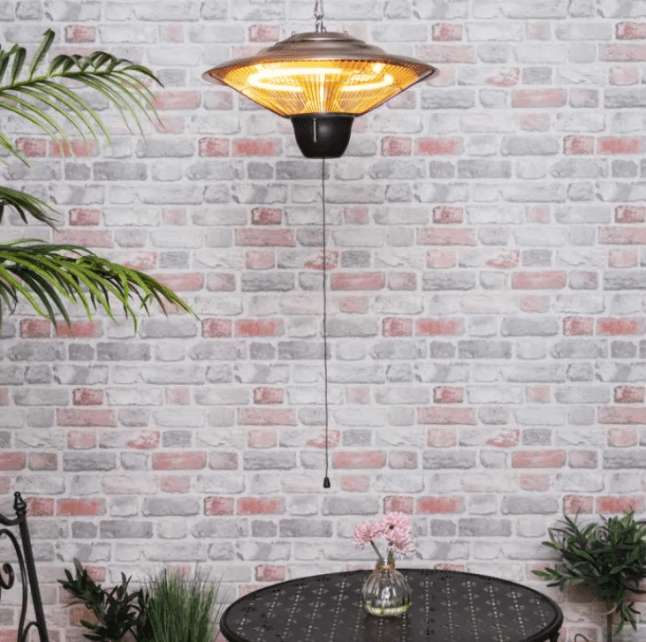 Outdoor heater place against the wall