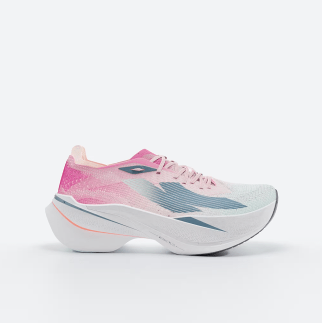 Pink and white trainers