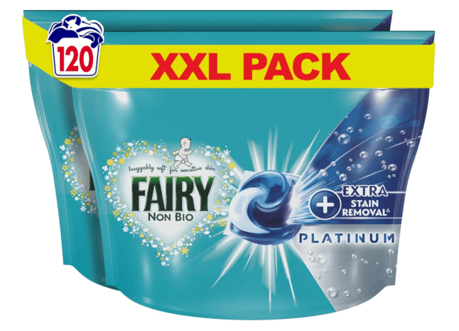 Blue packets stacked in front of each other