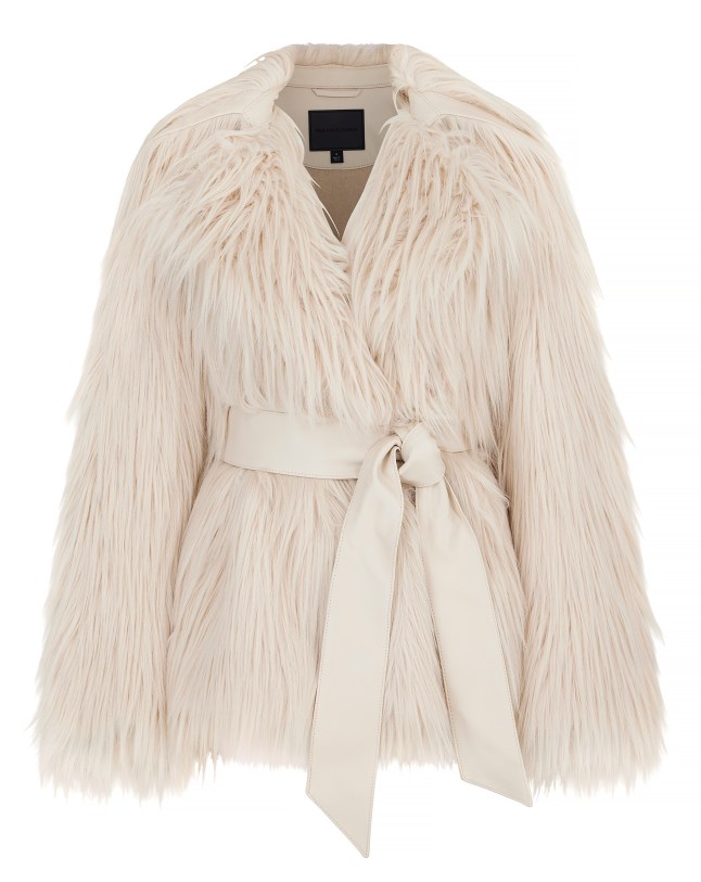 Cream faux fur jacket from M&S x 16Arlington