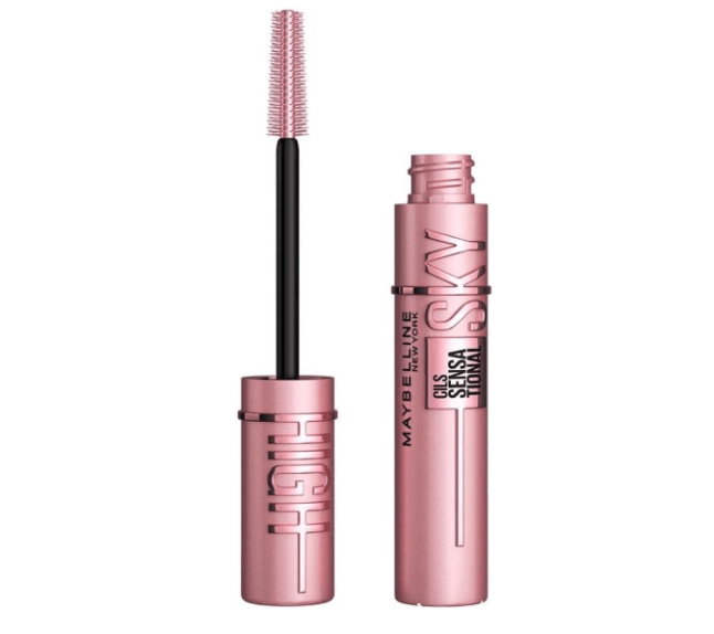 Pink tube with mascara wand showing