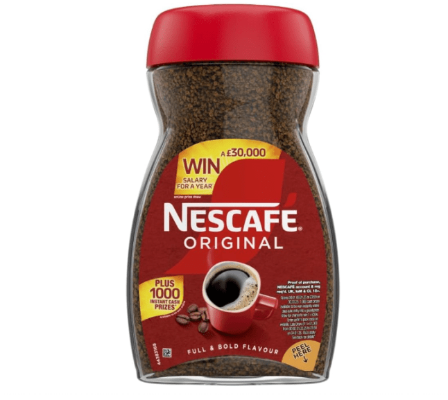 Coffee in a jar with red lid