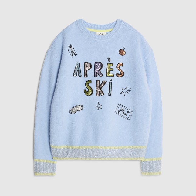 Blue slogan jumper