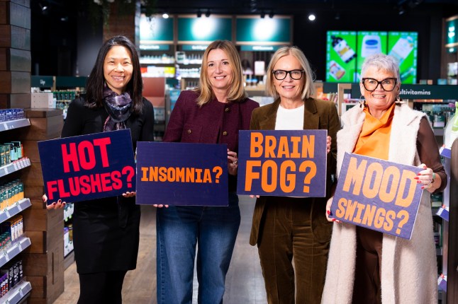 EDITORIAL USE ONLY (From left to right) Lina Chan, Holland & Barrett???s Director of Women???s Health, Laura Biggs is the founding director of Menopause Mandate, Mariella Frostrup, Chair of the UK???s Menopause Mandate and Carolyn Harris MP, join campaign supporters outside Holland & Barrett Marble Arch, London, to announce the results of Menopause Mandate???s survey sponsored by QVC and conducted for Menopause Awareness Month this October, revealing the mental health impact of menopause and urging its inclusion in the NHS 40+ Health Check. Picture date: Monday October 13, 2025. PA Photo. The health and wellness retailer has announced a 12-month extension of its menopause helpline and is partnering with Menopause Mandate to offer 15-minute appointments, giving members of the public the chance to discuss their hormone cycle and symptoms, bookable at their website. Photo credit should read: David Parry/PA Media Assignments