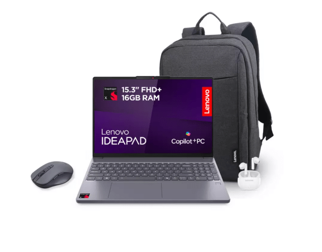 Laptop and backpack from Lenovo