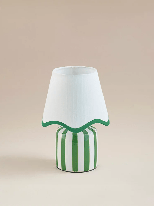 Green and white stripe George at Asda lamp