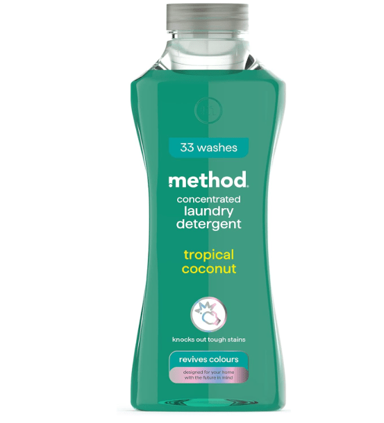 Green bottle of method Concentrated Laundry Detergent