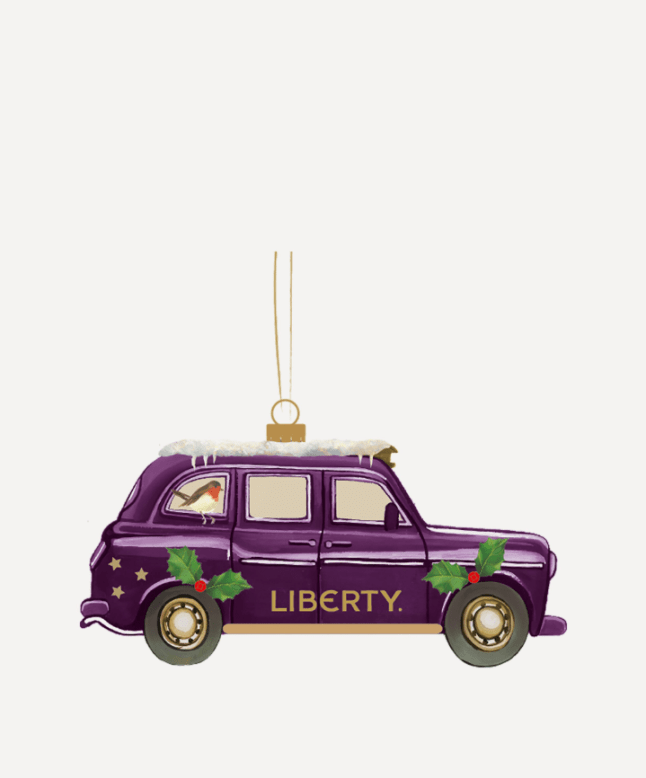 Purple taxi ornament